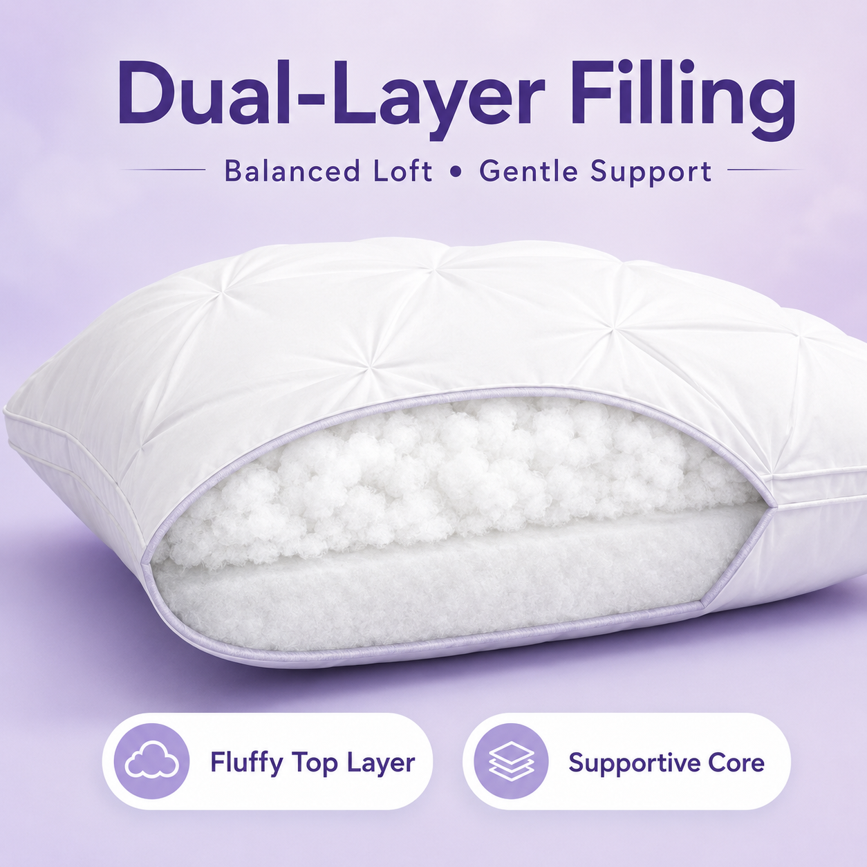 🛏️ Tufted Cooling Pillow – Ice Silk Breathable, Machine Washable