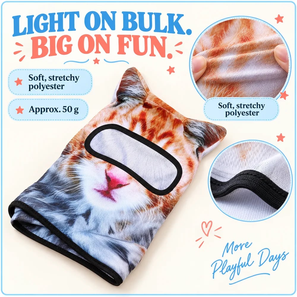 🐱 3D Cat Balaclava – Lightweight Cat Ear Ski Mask & Costume 🎭