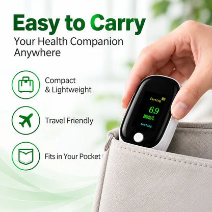 🩸 Non-Invasive Glucose Monitor with Clear OLED Display ✨