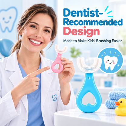 🦷 Kids 360° U-Shaped Oral Care Toothbrush – Gentle Silicone Training Brush ✨
