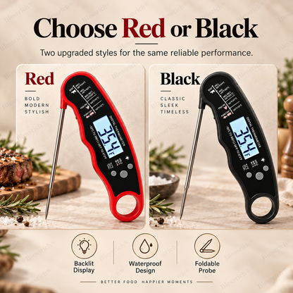 🌡️ Foldable Digital Food Thermometer - Fast Reading Instant Meat Thermometer ⚡
