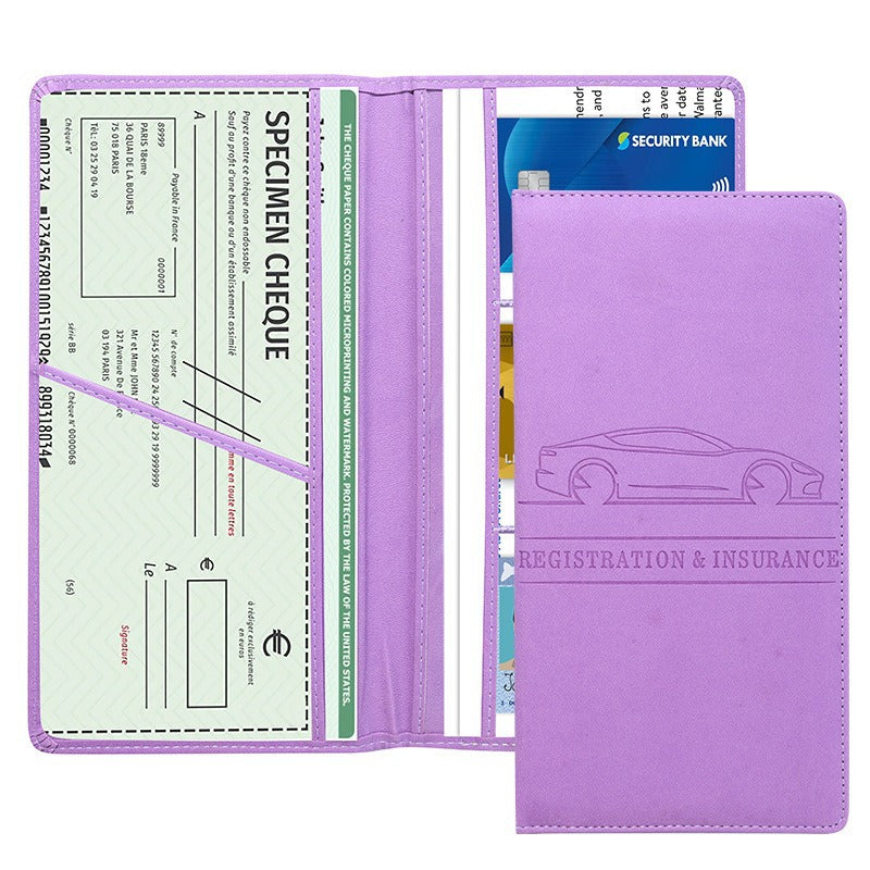 🚗 PU Leather Car Document Organizer – Keep Registration & Insurance Cards Neat ✨