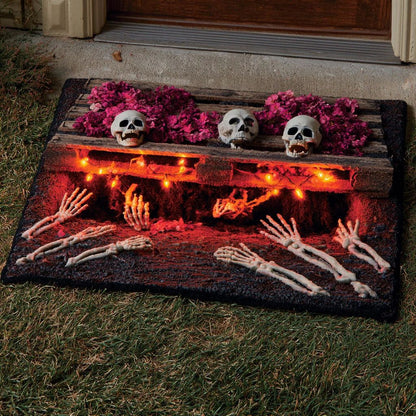 🎃 Halloween Plush Doormat – Soft Crystal Velvet Entryway Mat, Non-Slip Front Door Rug for Festive Home Decor