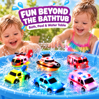 🛁 Water-Activated Light-Up Floating Bath Toys (6 PCS) – Mold-Free Sensory Tub Toys ✨