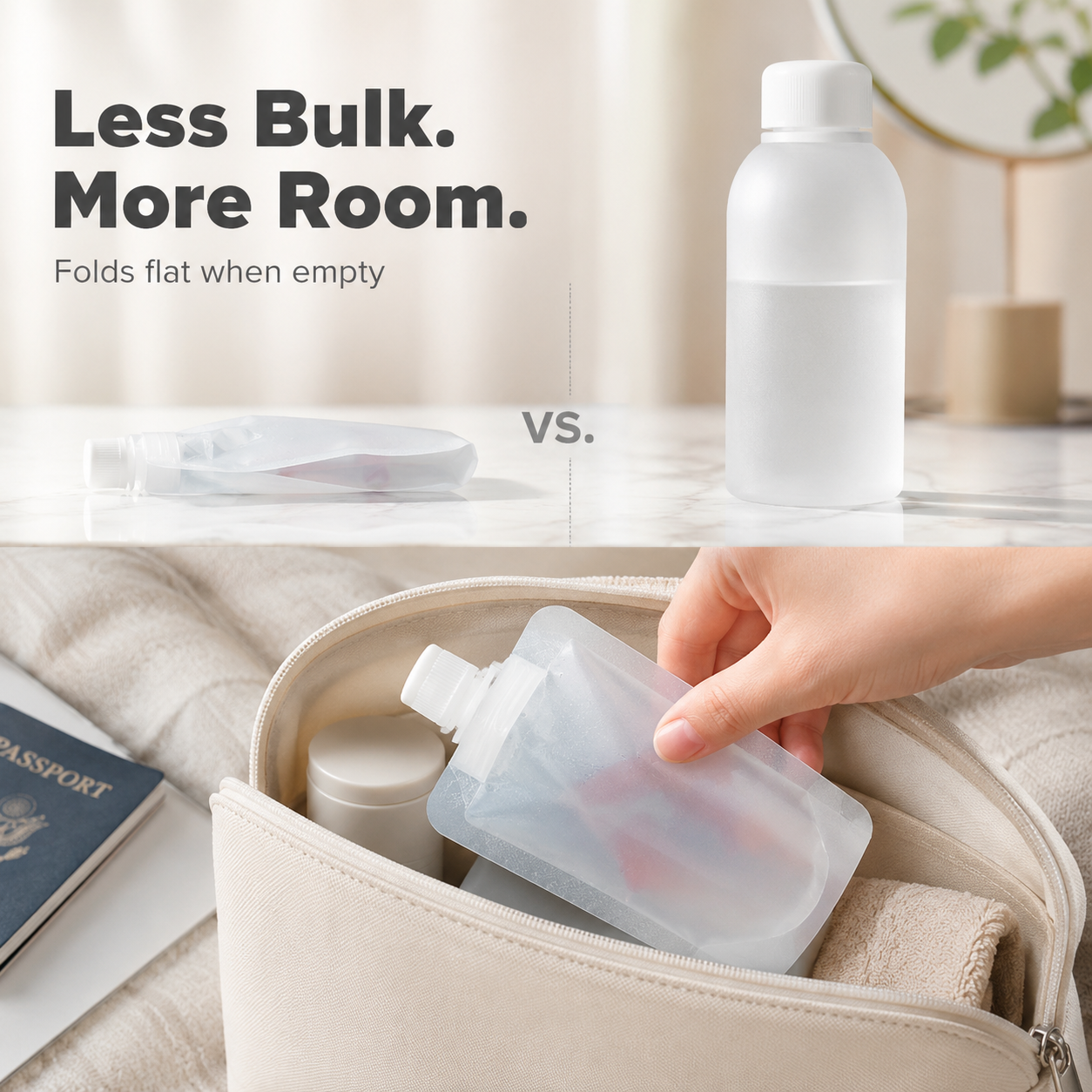 💧 Portable Refillable Liquid Squeeze Travel Toiletry Pouches ✈️