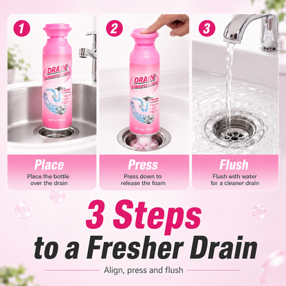 ⚡️ [BUY 1 GET 1 FREE] 🫧 Foaming Pipe Cleaner & Drain Deodorizer – 360° Expanding Sink Foam ✨
