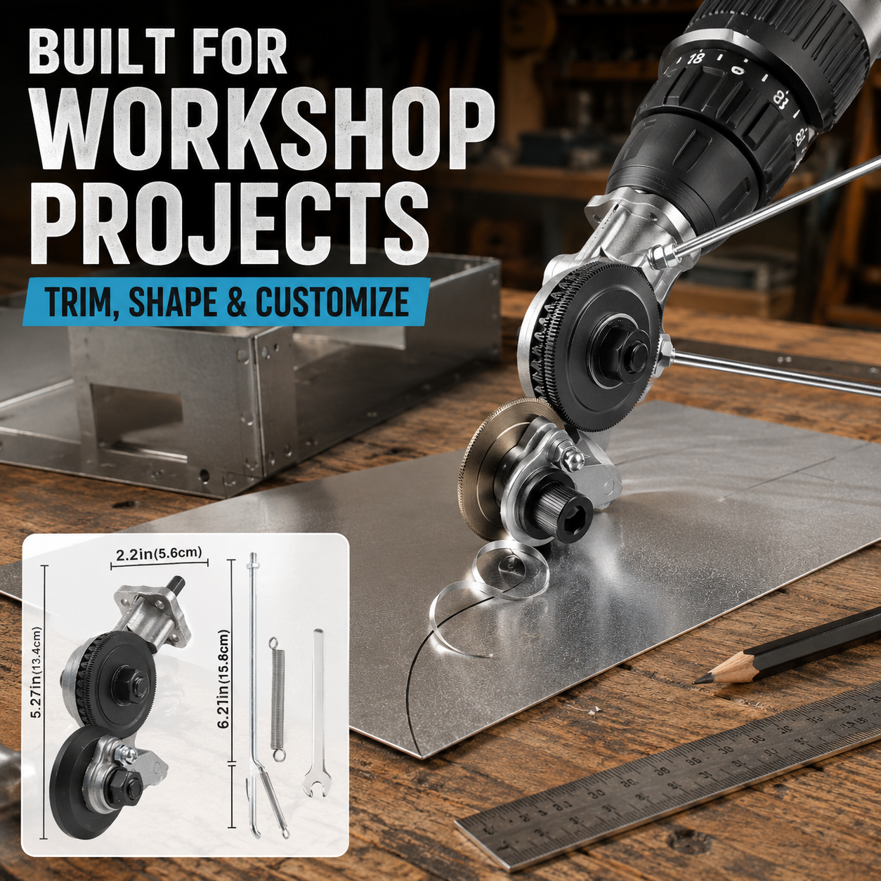 ⚡ High-Speed Drill Metal Cutter Attachment – Cut Sheet Metal Faster & Easier