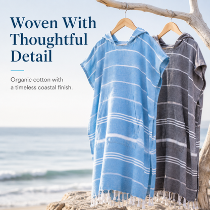 🏄 Hooded 100% Turkish Organic Cotton Beach & Surf Towel Poncho 🌊
