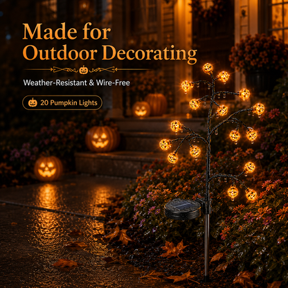 🎃 Solar Halloween Pumpkin Stake Lights (20 LED) ☀️