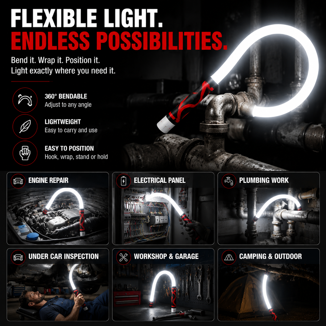 🪄 Bendable Ultra-Bright LED Flashlight Stick🪄