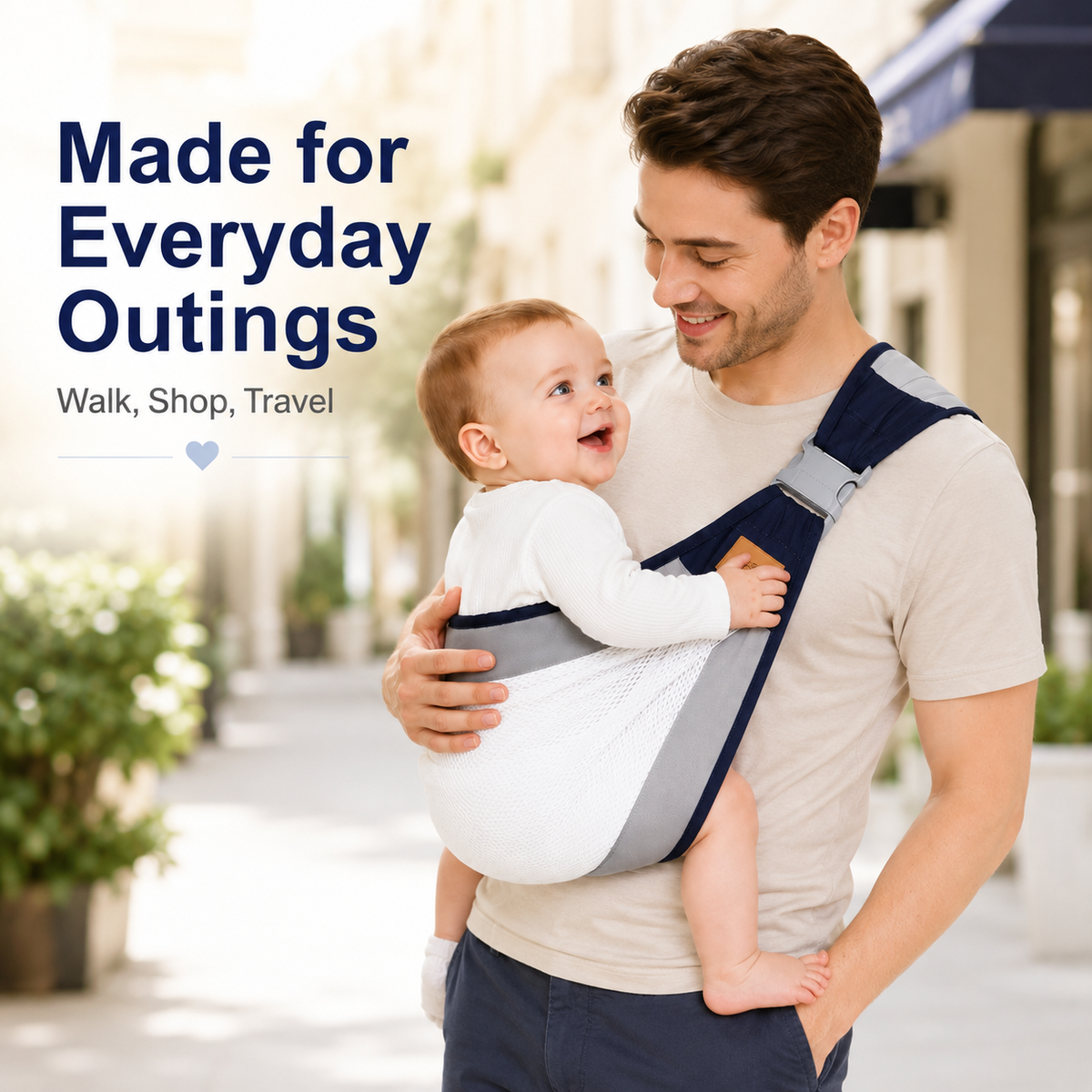 👶 Ergonomic Breathable Baby Sling Carrier with Padded Strap 🌟
