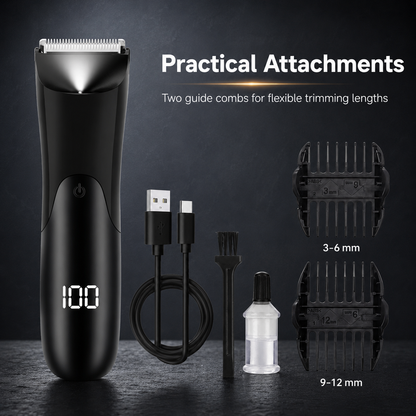 Waterproof Body Hair Trimmer for Men 🚿 Smooth Full-Body Grooming ✨