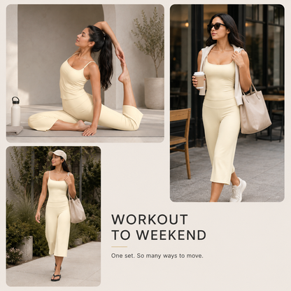 🧘 Women's 2-Piece Tank & Cropped Wide-Leg Activewear Set ✨