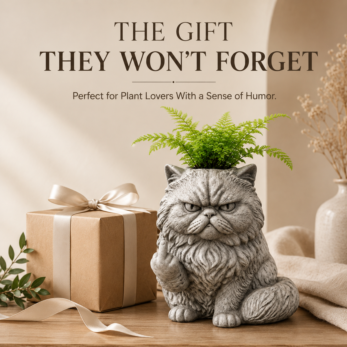 🖕 Sculptural Middle Finger Animal Planter – Quirky Succulent Pot & Gag Gift 🌿