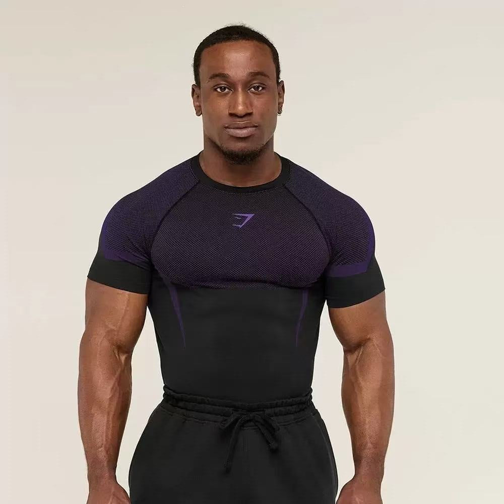 💪 Men's Athletic Compression T-Shirt – Quick-Dry Breathable Gym Tee🏋️‍♂️