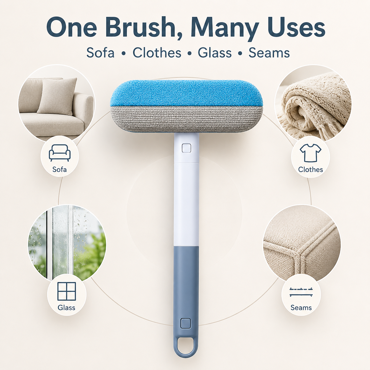 🐾 Extendable Pet Hair & Dust Brush – Reusable Sofa, Clothing & Window Tool ✨