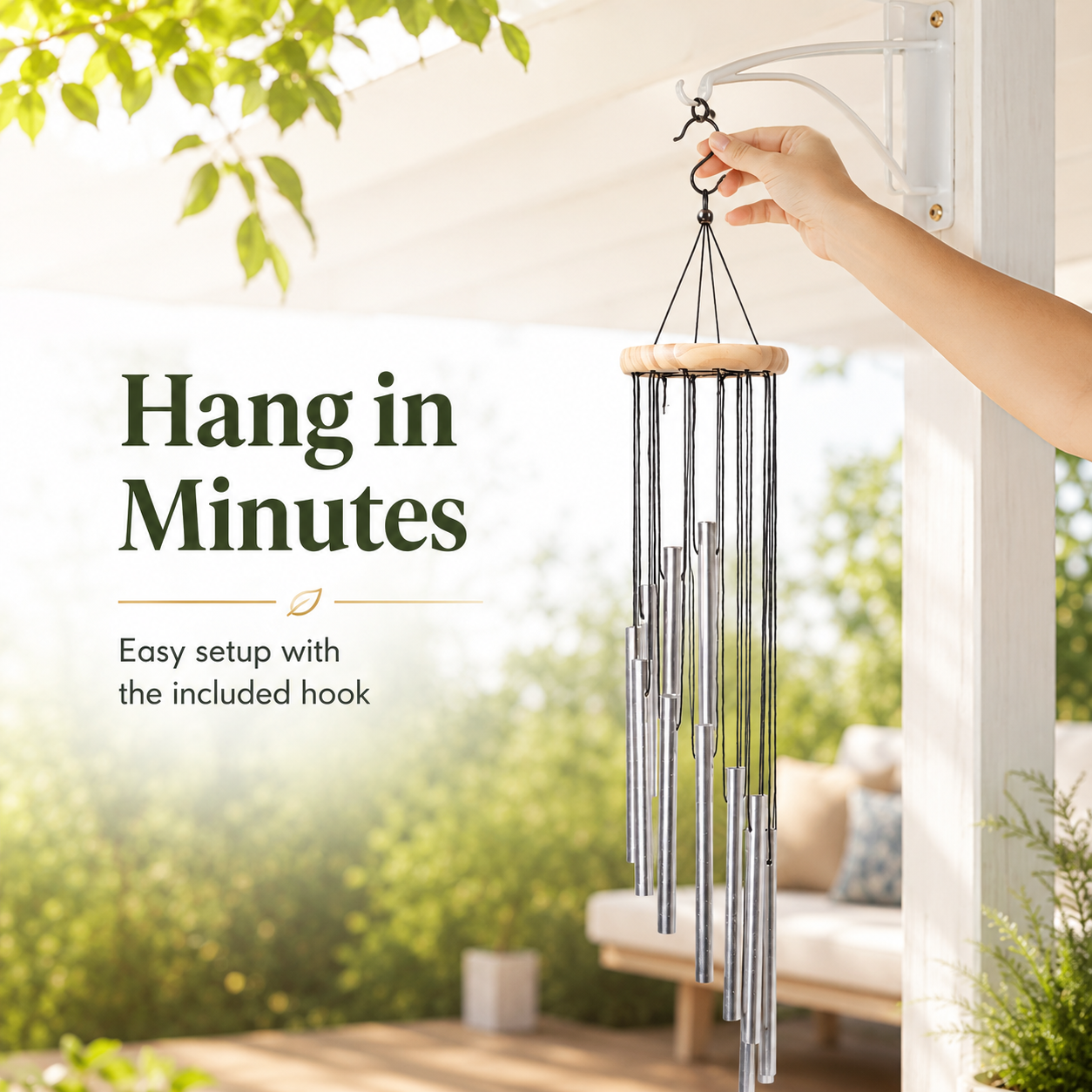 🎐 12 Tube Wind Chimes Outdoor Indoor Deep Tone Memorial Windchimes with S Hook 🌳