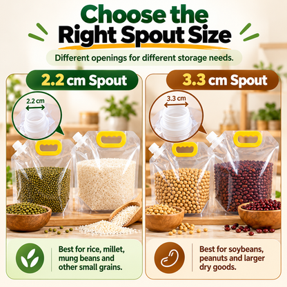 🥣 Reusable Spout Storage Bags – Pour, Store & Organize with Ease