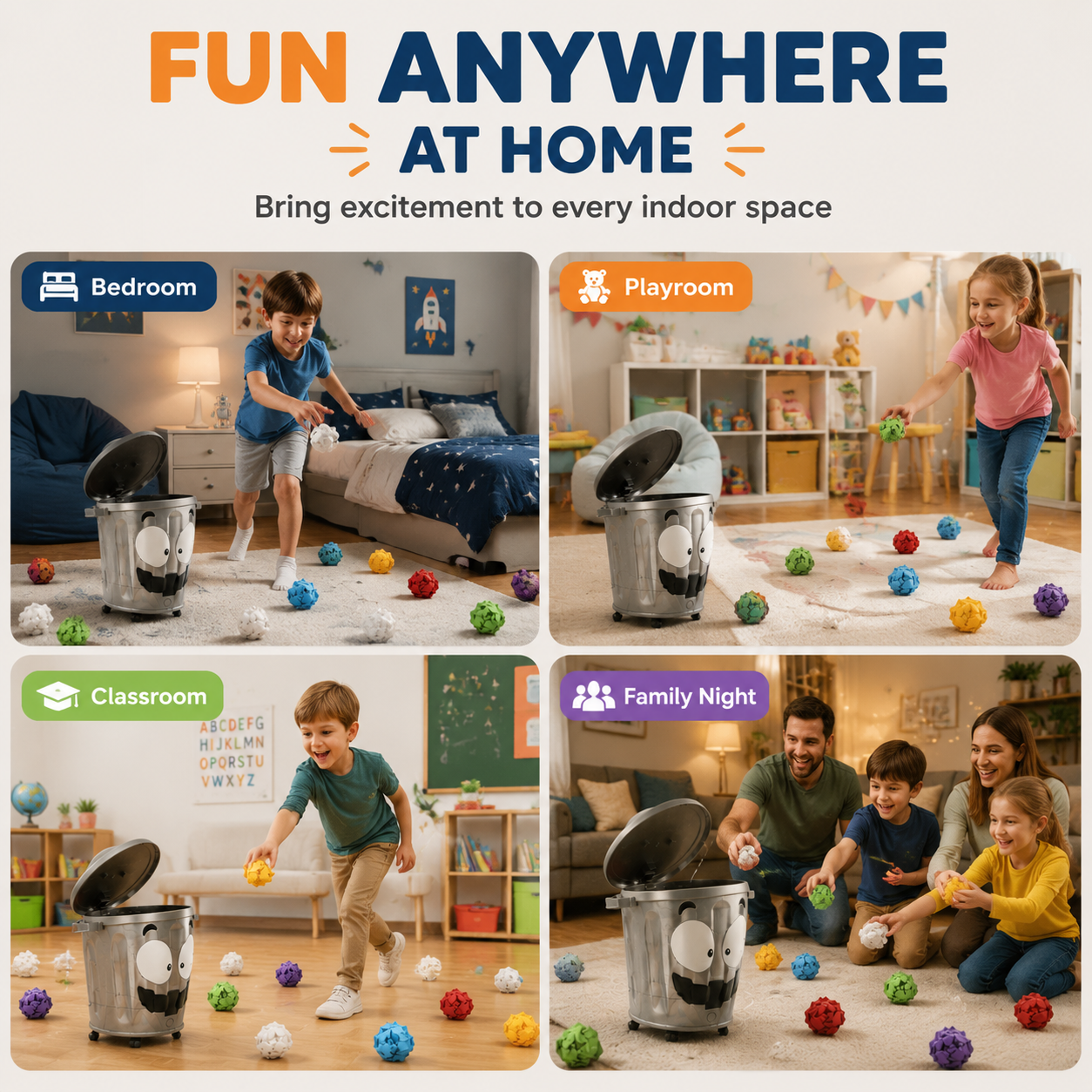 🗑️ Interactive Moving Trash Can Game 🎯