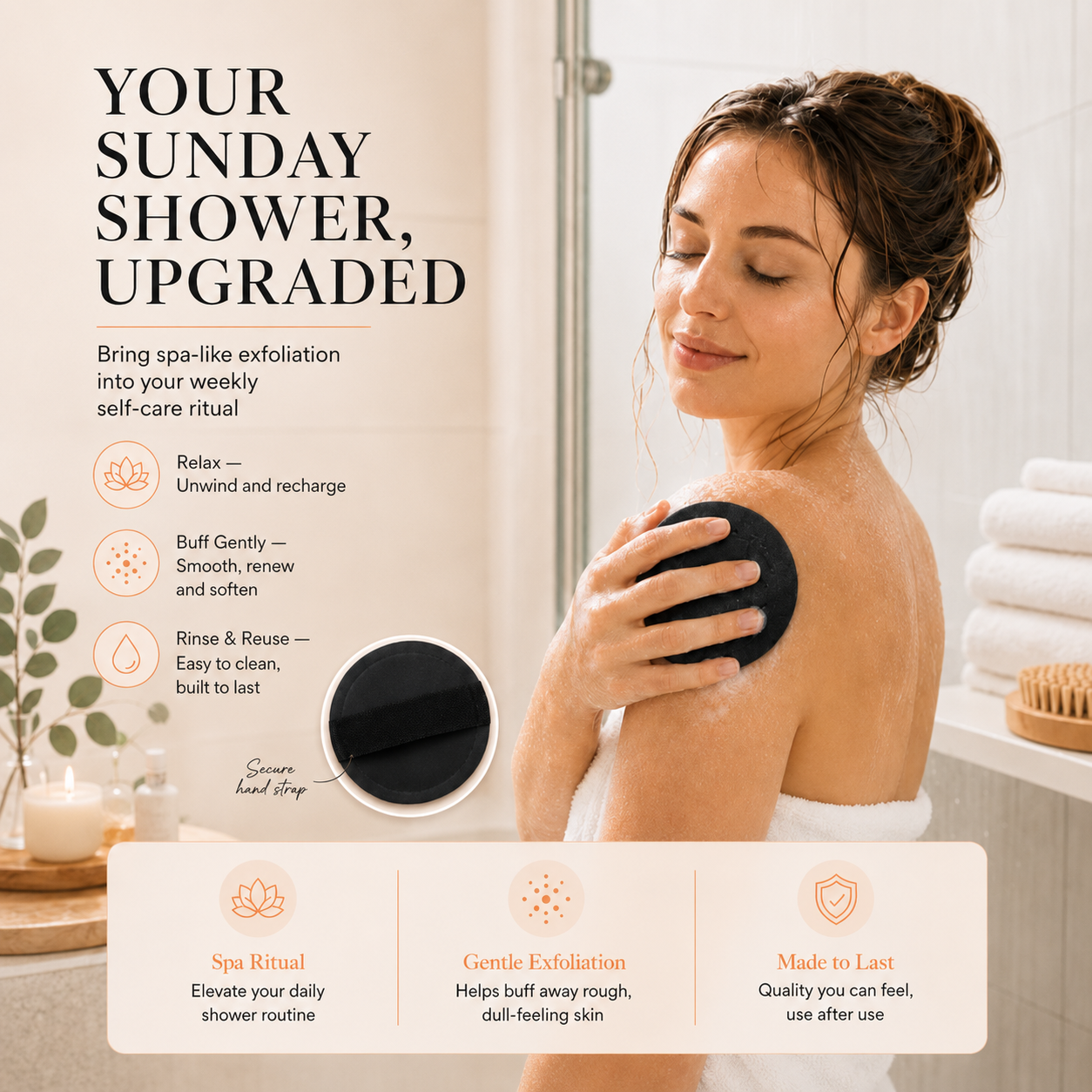 ✨ SilkGlow Deep Exfoliating Bath Pad — Instant Dead Skin & Strawberry Skin Remover 🍑🛁