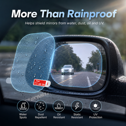 💧 Clear View Mirror Film – Rainproof & Anti-Fog