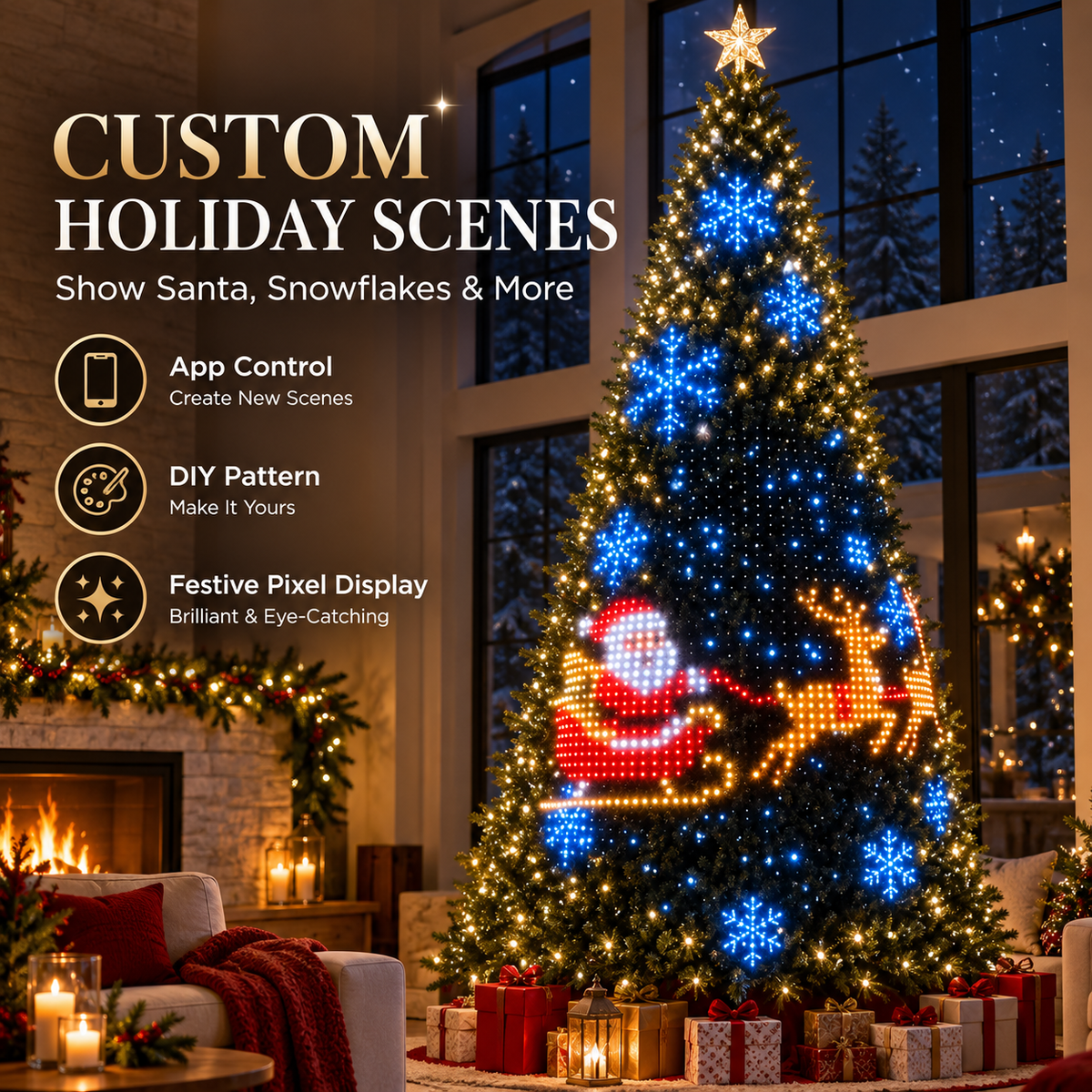 ✨ Smart RGB LED Christmas Tree with App & Music Sync Control 🎄