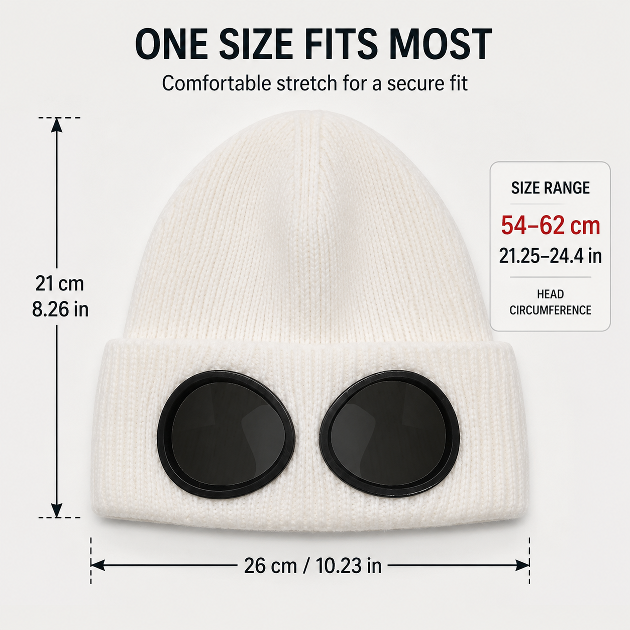 🕶️ Knitted Goggle Beanie Hat with Integrated Dark Lenses Winter Warm Cap ❄️