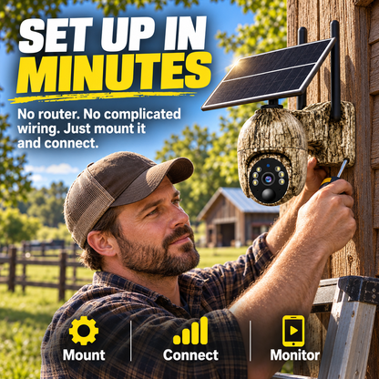 🔥 50% OFF 4G LTE Solar Security Camera – 360° Pan & Tilt, 2K Night Vision