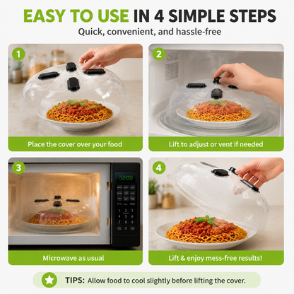 🧲 Magnetic Microwave Splatter Cover Lid
