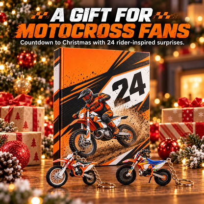 🏁 24-Day Motocross Advent Calendar – Rider-Inspired Mini Charms & Dirt Bike Christmas Surprises