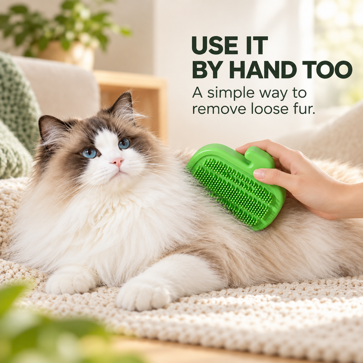 🐾 3-in-1 Cat Self-Grooming Corner Brush with Catnip Ball & Feather Teaser 🌿
