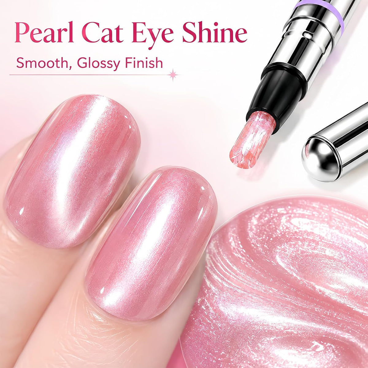 💅 2-in-1 Velvet Cat Eye Gel Nail Pen – Magnetic Shimmer Effect ✨