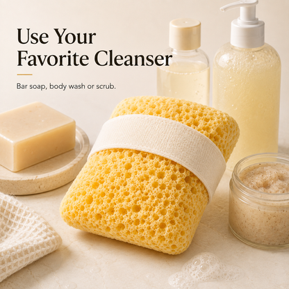 🧼 Rich Lather Soap Pocket Sponge | Non-Slip Shower Essential 🫧