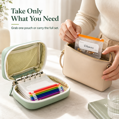 💊 14-Day Portable Pill Pouch Organizer Case with Color Zippers 💼