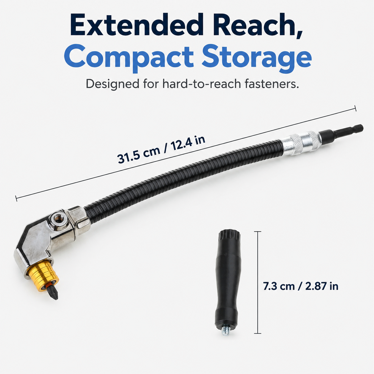 ⚙️ Flexible 90 Degree Right Angle Drill Adapter Extension 31.5 cm 12.4 in 🛠️