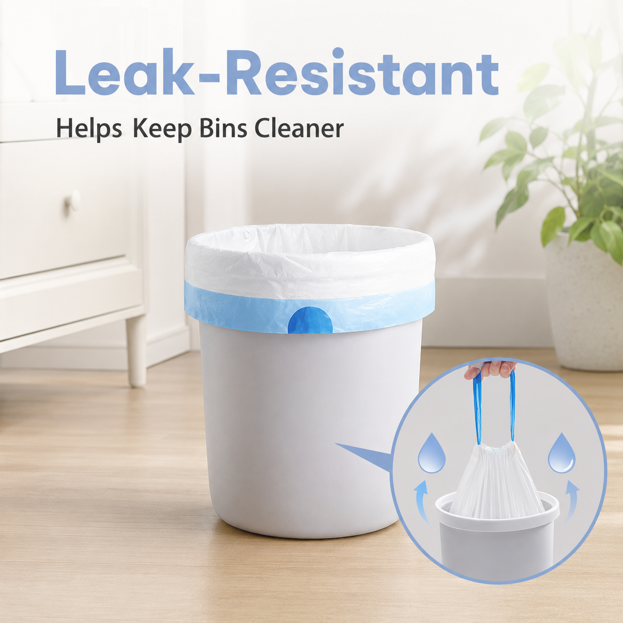 🏡 Heavy-Duty 4-Gallon Drawstring Trash Bags
