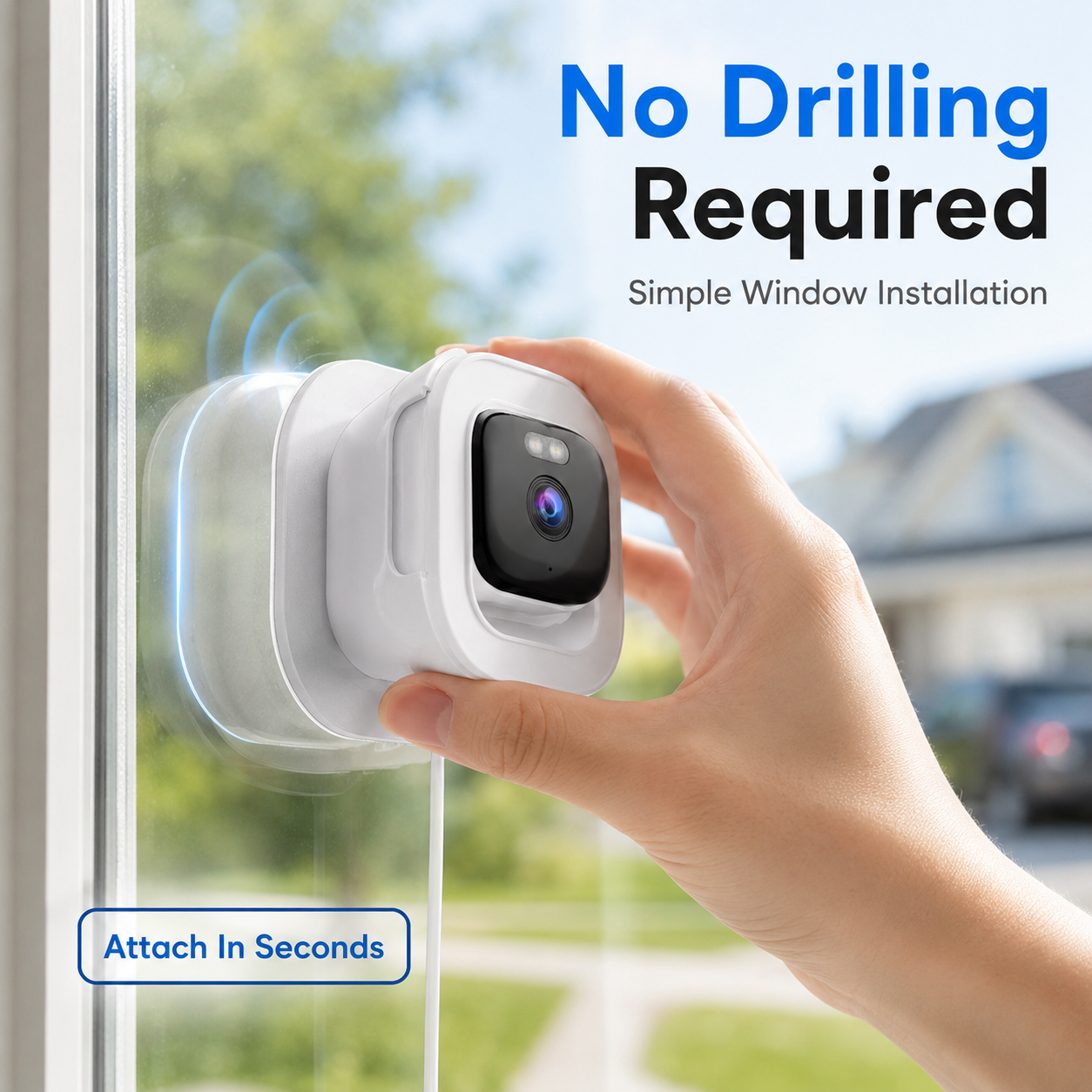 📹 Smart Window-Mounted Security Camera – 3MP Dual-Band WiFi Cam ✨