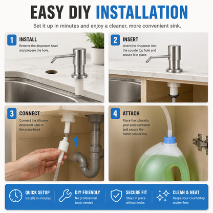 🧽 Built in Kitchen Sink Soap Dispenser Extension Tube Kit with Check Valve 💧