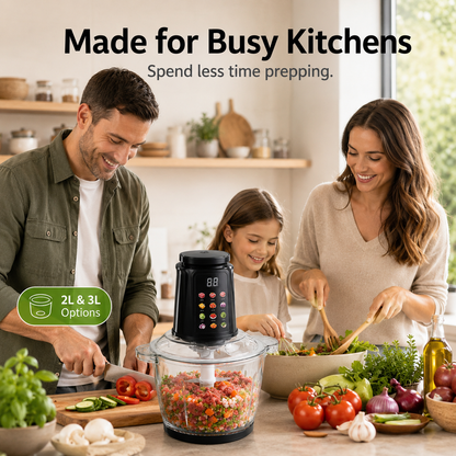⚡ Touch-Control Electric Food Processor with Glass Bowl & 6-Layer Blades 🥩