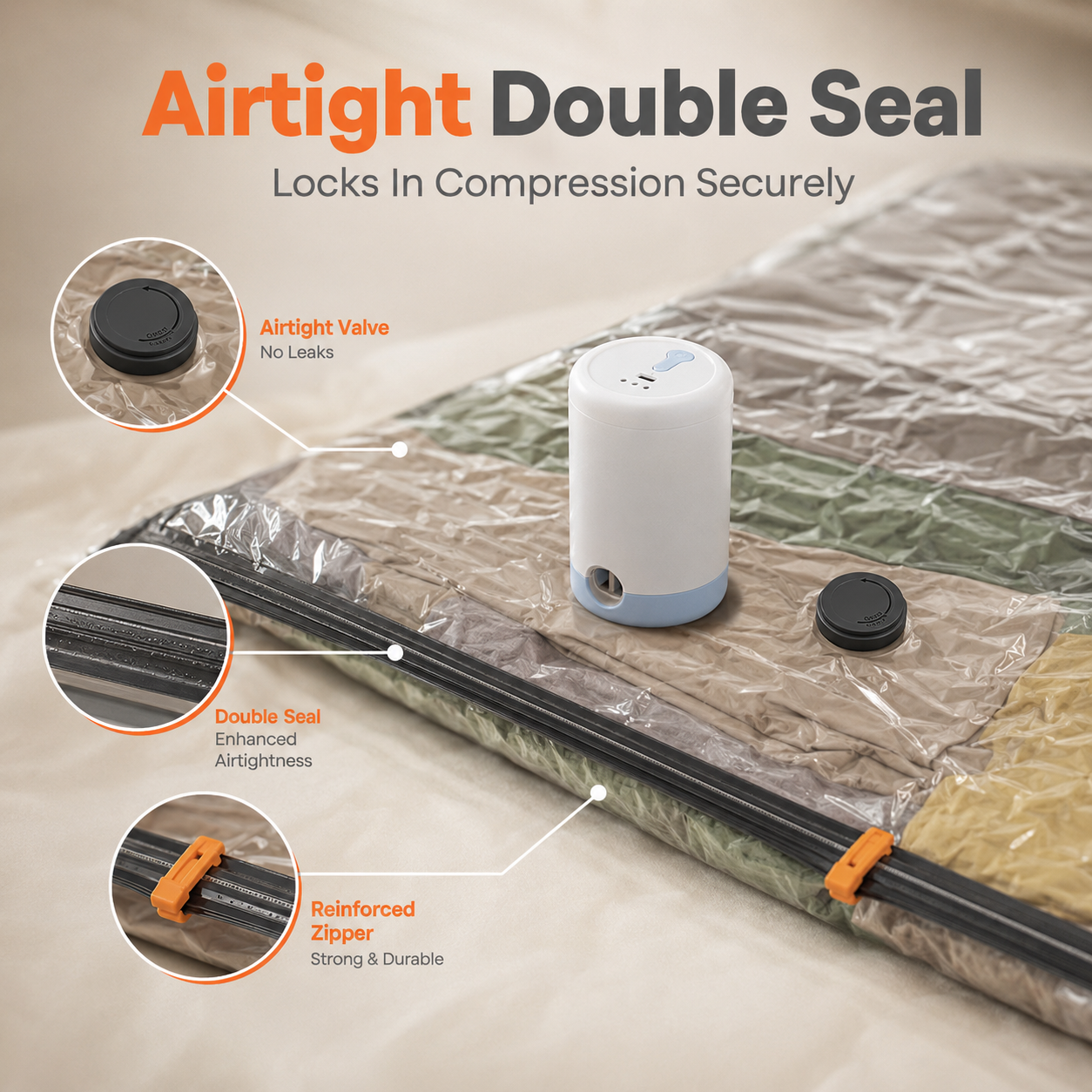 🚀 Wireless Compression Bags with Mini Pump – Save 70% Space 🧳✨