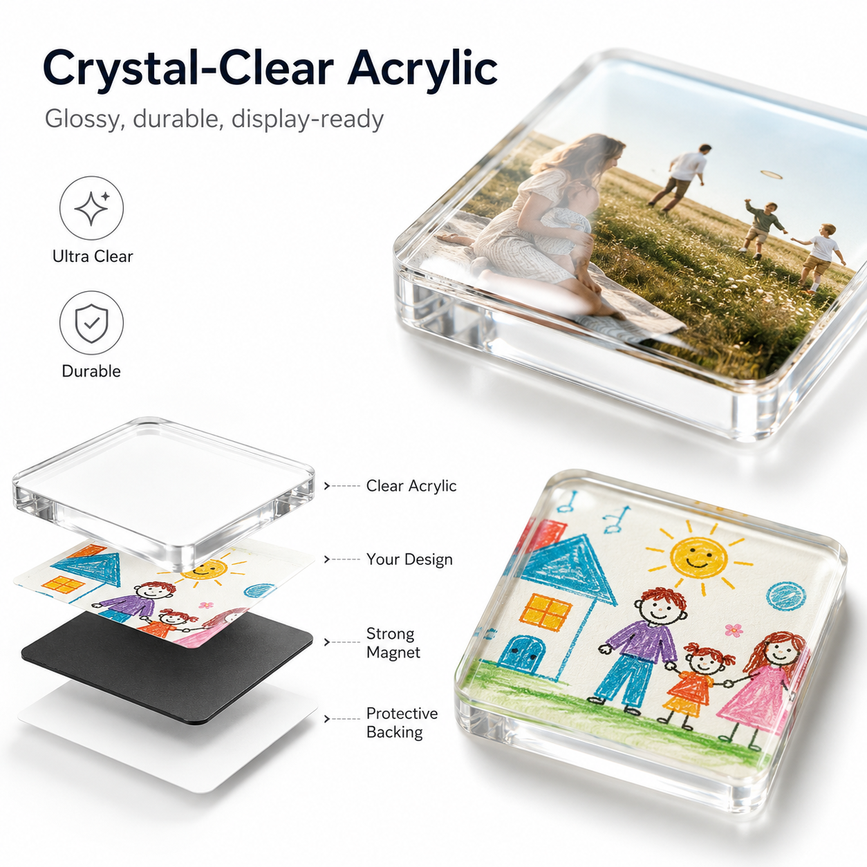 ✨ DIY Acrylic Photo Magnets