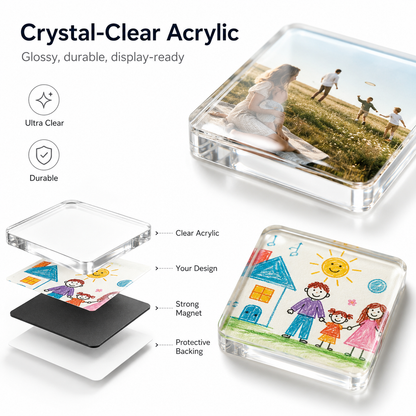✨ DIY Acrylic Photo Magnets