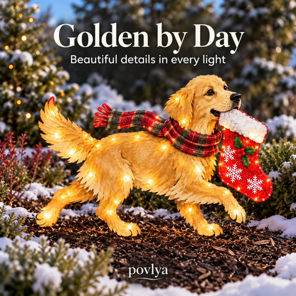 🐕 Light-Up Golden Retriever Christmas Yard Stake 🎄 The Goodest Boy of Christmas!