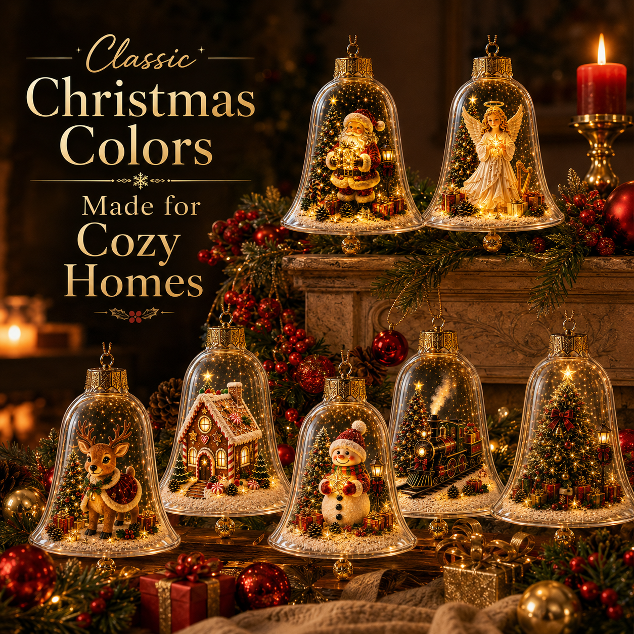 🎄 Christmas Bell Hanging Ornament with Miniature Scene – 3D Storybook Holiday Baubles 🔔