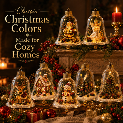 🎄 Christmas Bell Hanging Ornament with Miniature Scene – 3D Storybook Holiday Baubles 🔔