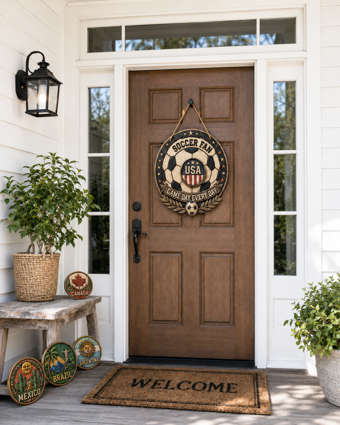 Magnetic Soccer Fan Door Sign with Interchangeable Country Badges ⚽🧲