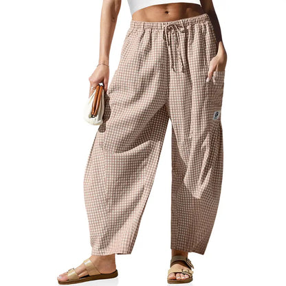 🛍️ Women's High-Waisted Wide-Leg Plaid Pants 💫