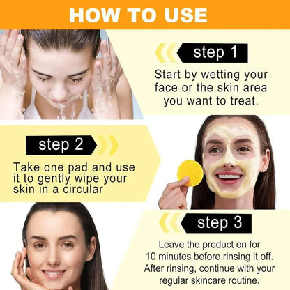 💸 SAVE BIG 💸  Natural Turmeric & Kojic Acid Exfoliating Cleansing Pads for Dark Spots | 20 Pads 🧼