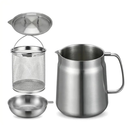 304 Stainless Steel Deep Fryer Pot Set - Durable, Compact Household Kitchen Supplies 🥘
