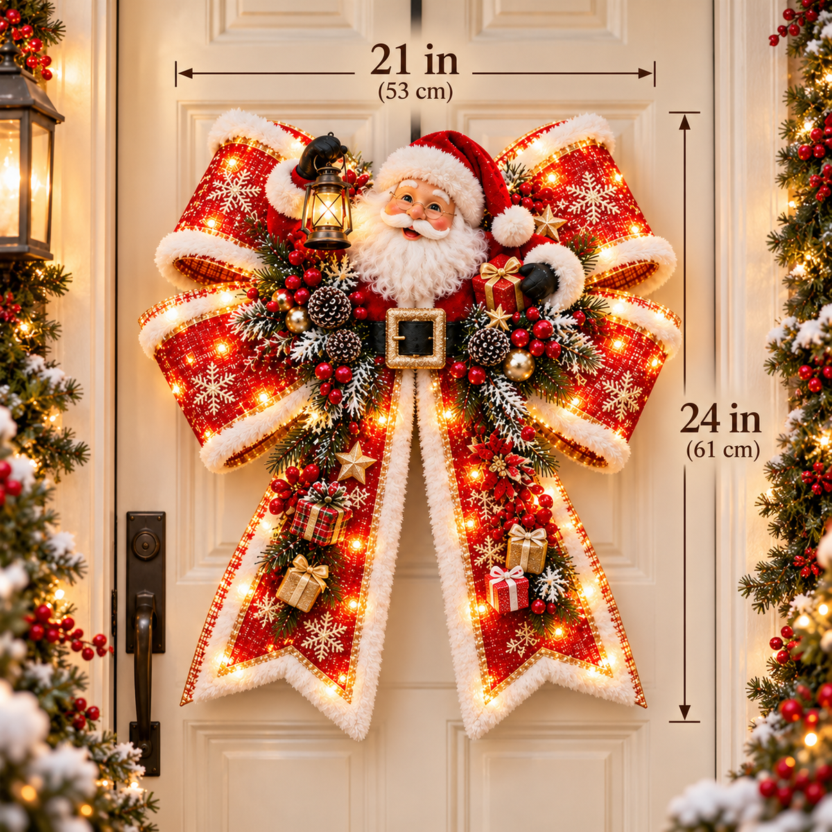 🎀 Last Day 50% OFF🔥Giant Light-Up Christmas Bows – Oversized Festive Door Decor ✨